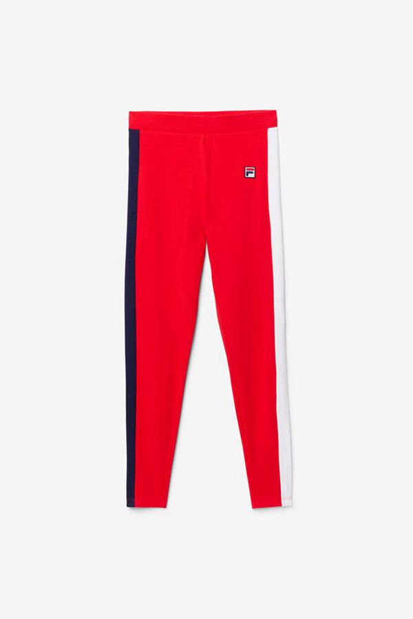 Leggins Fila Mujer Rojas / Azul Marino / Blancas - Riviera Side Stripe - España 237094EIB